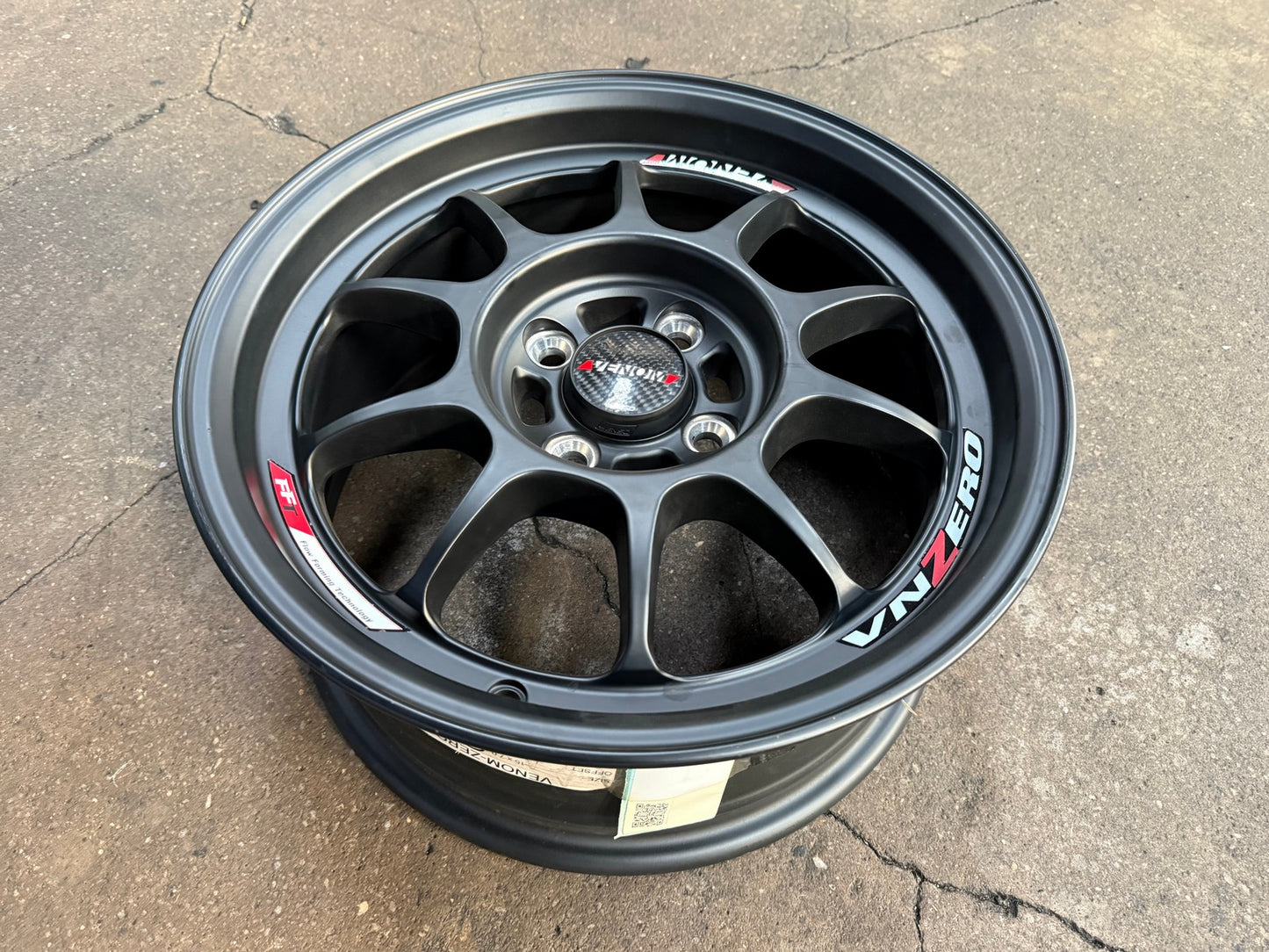 New 15X7 ET38 Lenso Venom Zero Rim (4 wheel) Matt Black 4X100