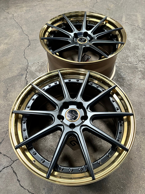 New 20x8.5 ET30 20x10 ET40 G Forged GF02 (4 wheel) 5x112 Bronze Black
