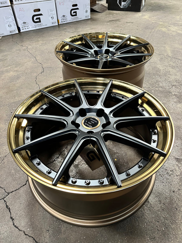 New 20x8.5 ET30 20x10 ET40 G Forged GF02 (4 wheel) 5x112 Bronze Black