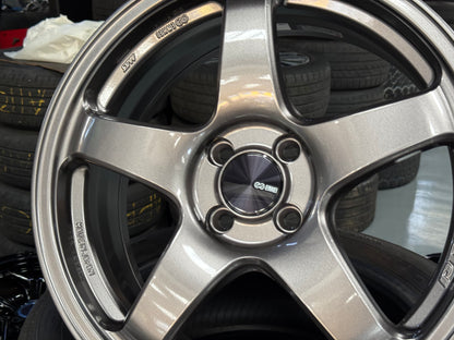 Enkei Racing PF05 17x7 ET45 4x100 Dark Silver Flow Formed Wheels (Set of 4)