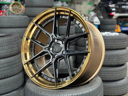 New 20x8.5 ET33 20x10 ET40 Vogue Wheel X01 (4 wheel) 5x120 Black Gold