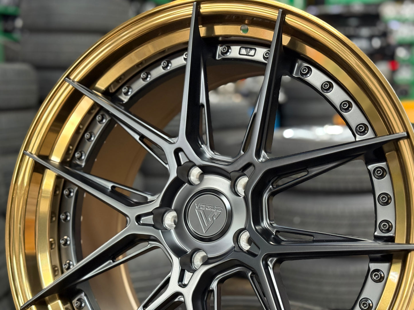 New 20x8.5 ET33 20x10 ET40 Vogue Wheel X01 (4 wheel) 5x120 Black Gold