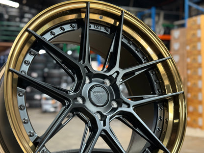New 20x8.5 ET33 20x10 ET40 Vogue Wheel X01 (4 wheel) 5x120 Black Gold