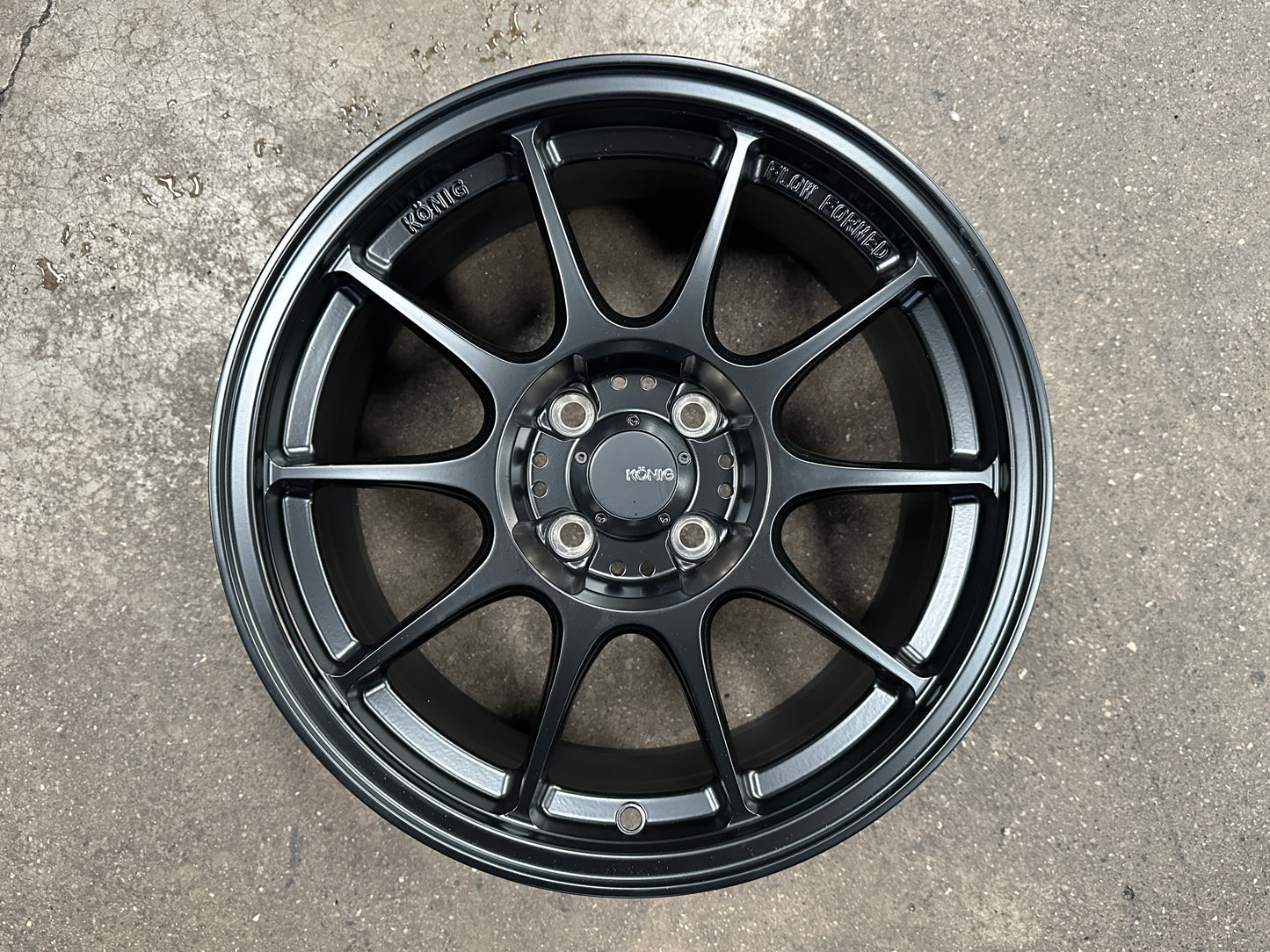 New 16X7.5 ET38 Konig Dekagram Rim (4 wheel) Matt Black 4X100