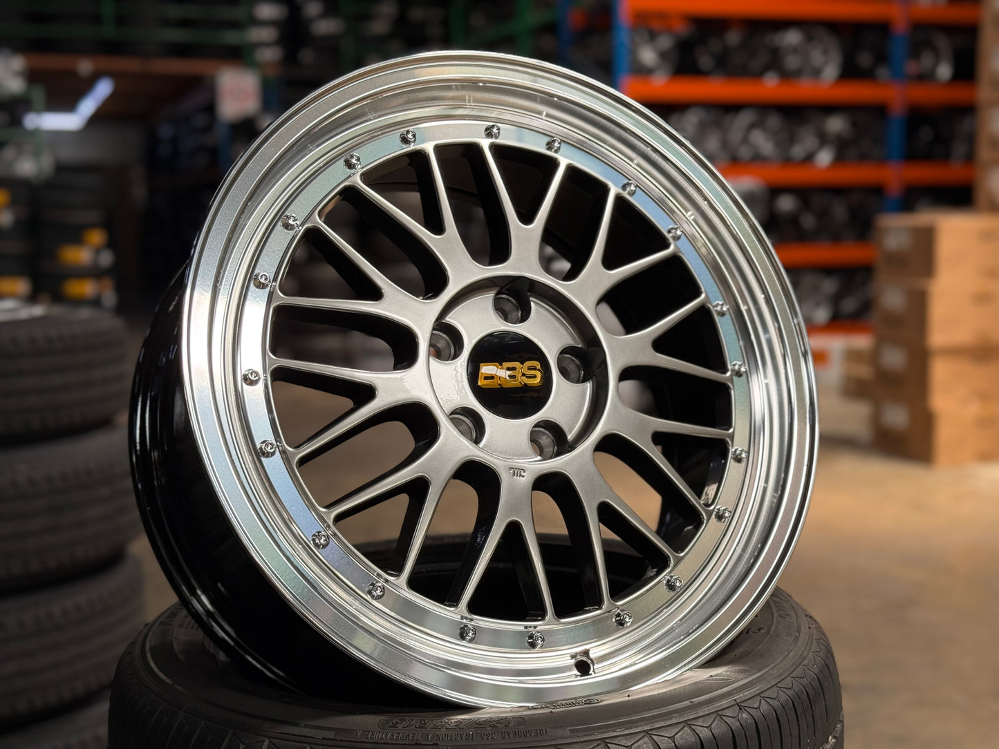 NEW 18X8 ET42 AOW LM Flow Formed Rim (4 Wheel) Hyper Black Polished Lip 5X112