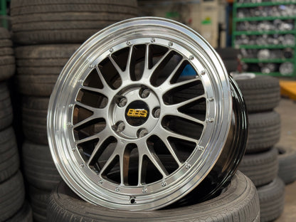 NEW 18X8 ET42 AOW LM Flow Formed Rim (4 Wheel) Hyper Black Polished Lip 5X112