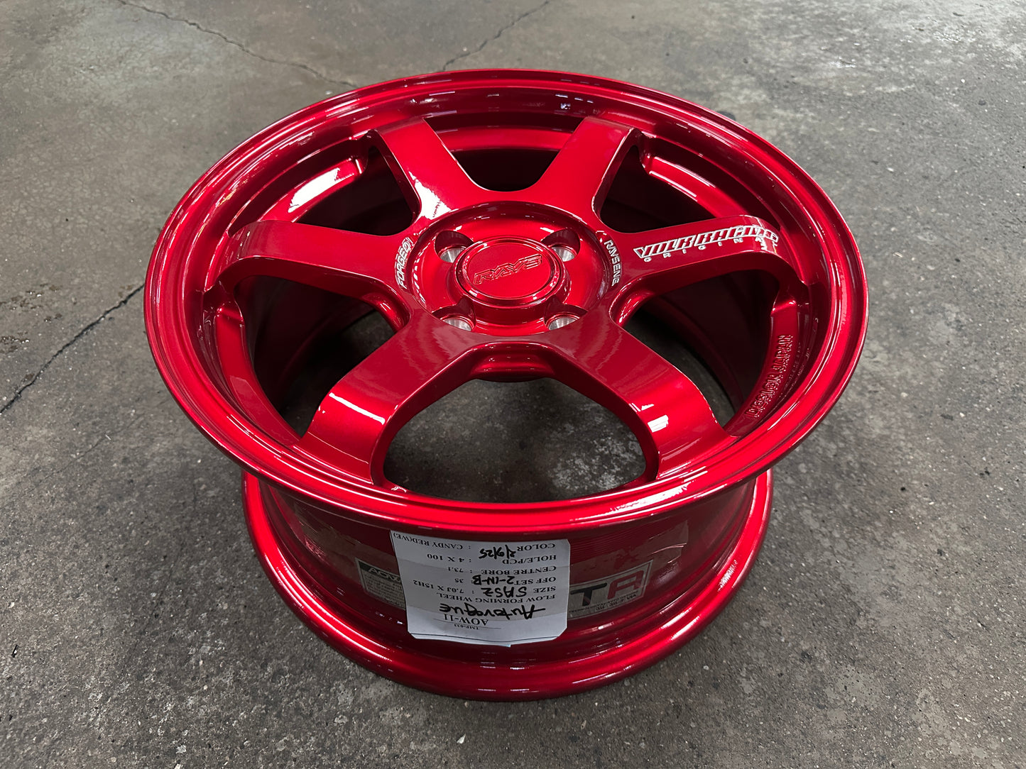 New 15X7 ET35 AOW TE37 SONIC Rim (4 wheel) Red 4X100