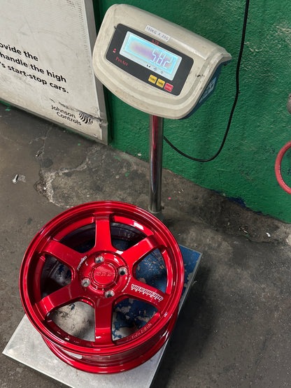 New 15X7 ET35 AOW TE37 SONIC Rim (4 wheel) Red 4X100