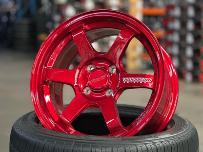 New 15X7 ET35 AOW TE37 SONIC Rim (4 wheel) Red 4X100