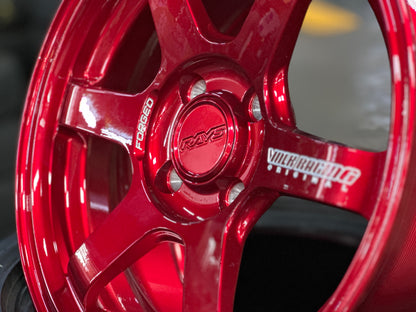 New 15X7 ET35 AOW TE37 SONIC Rim (4 wheel) Red 4X100