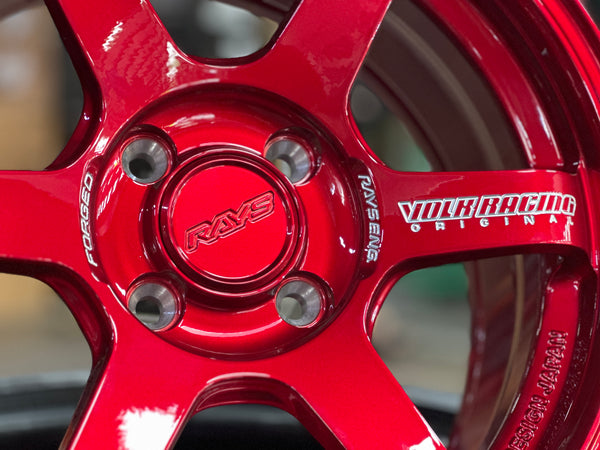 New 15X7 ET35 AOW TE37 SONIC Rim (4 wheel) Red 4X100