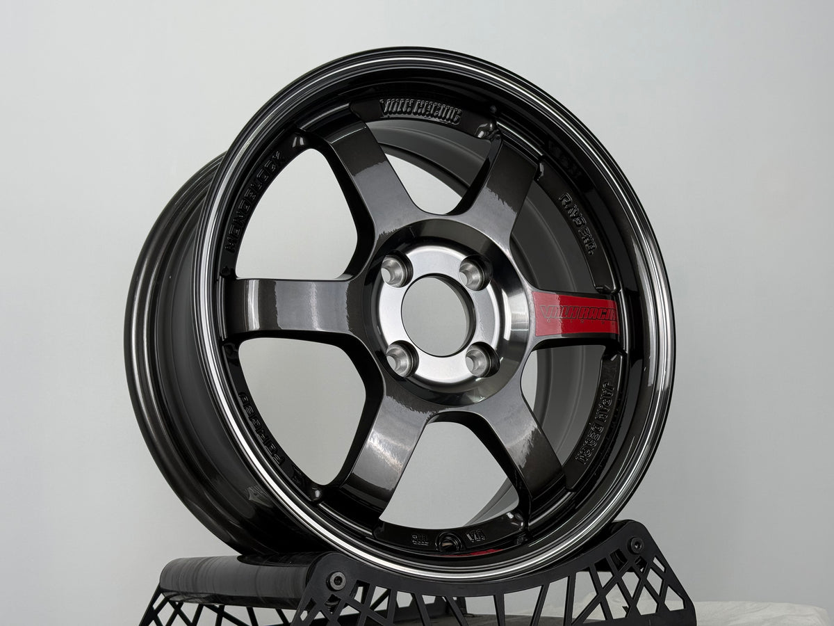 New 15X6.5 ET38 AOW TE37 Saga SL Rim (4 wheel) Dark Grey 4X100