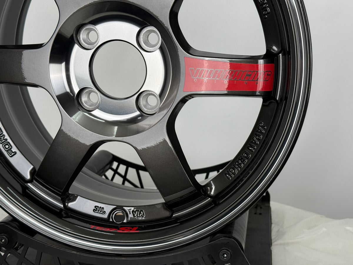 New 15X6.5 ET38 AOW TE37 Saga SL Rim (4 wheel) Dark Grey 4X100