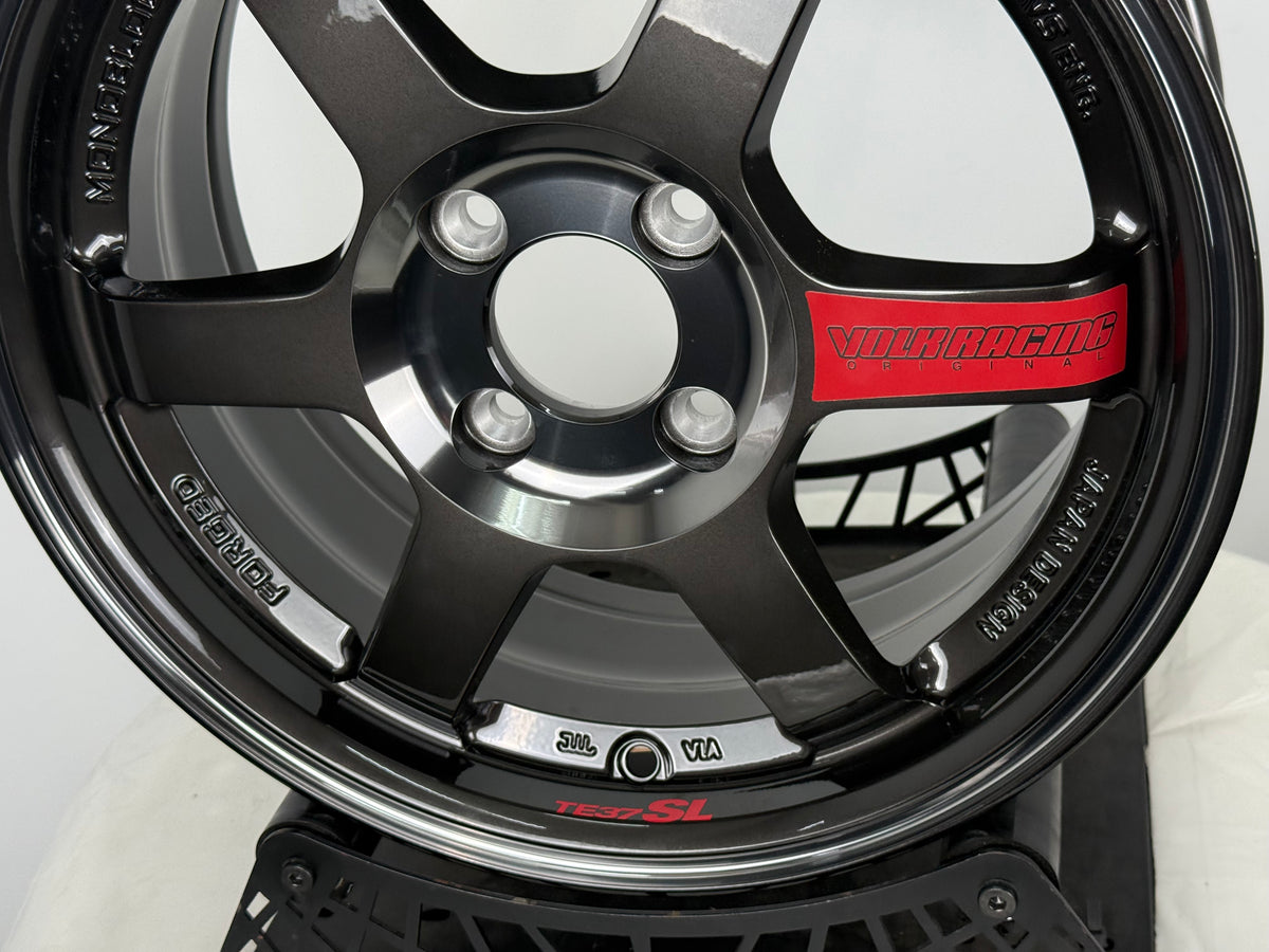 New 15X6.5 ET38 AOW TE37 Saga SL Rim (4 wheel) Dark Grey 4X100