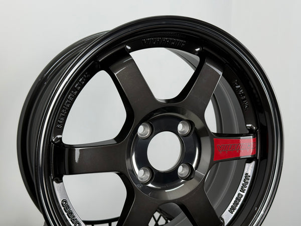 New 15X6.5 ET38 AOW TE37 Saga SL Rim (4 wheel) Dark Grey 4X100