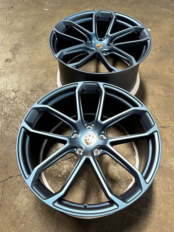 New 22x10 ET48 22x11.5 ET61 Overdrive Forged Porsche Cayenne GTS Matte BLUE 5x130 (4 wheels)