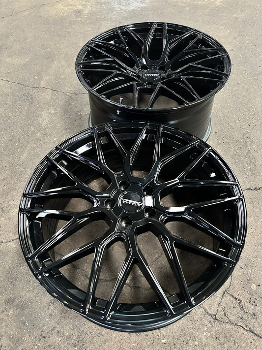 New 20x8.5 ET30 20x10 ET38 Varro VD06X (4 wheel) 5x112 Gloss Black