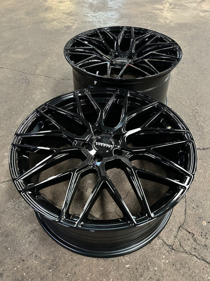 New 20x8.5 ET30 20x10 ET38 Varro VD06X (4 wheel) 5x112 Gloss Black