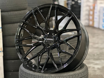 New 20x8.5 ET30 20x10 ET38 Varro VD06X (4 wheel) 5x112 Gloss Black
