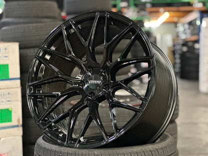 New 20x8.5 ET30 20x10 ET38 Varro VD06X (4 wheel) 5x112 Gloss Black
