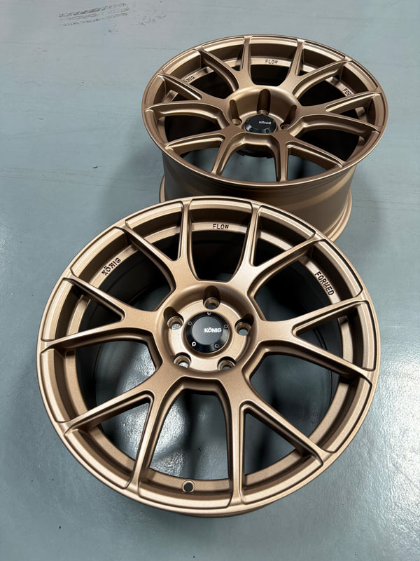 New 18x8.5 ET35 18x9.5 ET35 Konig Ampliform (4 wheels) Matte Bronze 5X120