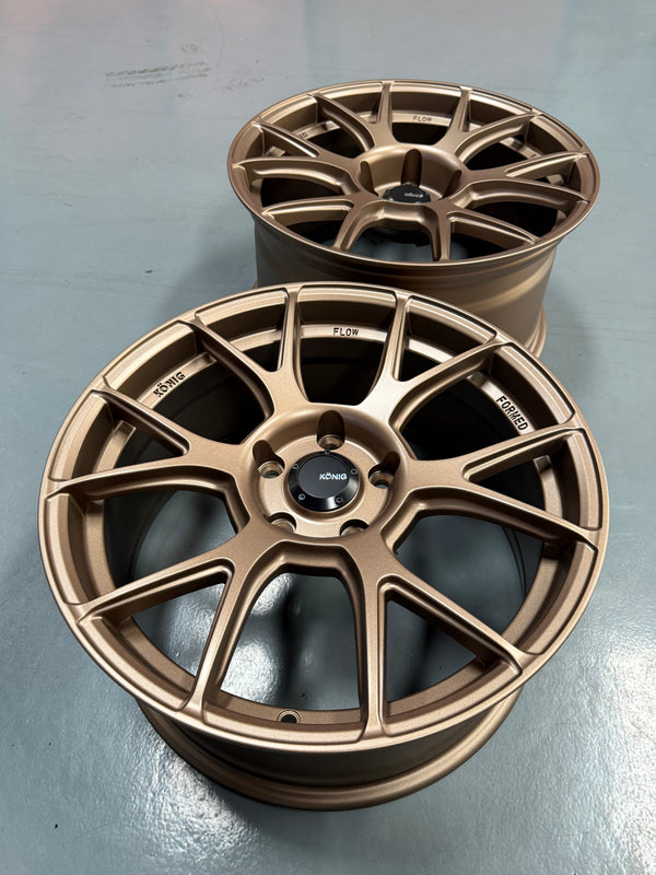 New 18x8.5 ET35 18x9.5 ET35 Konig Ampliform (4 wheels) Matte Bronze 5X120