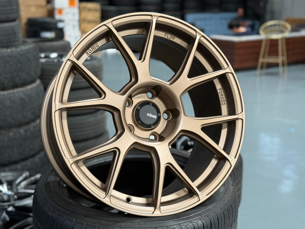 New 18x8.5 ET35 18x9.5 ET35 Konig Ampliform (4 wheels) Matte Bronze 5X120