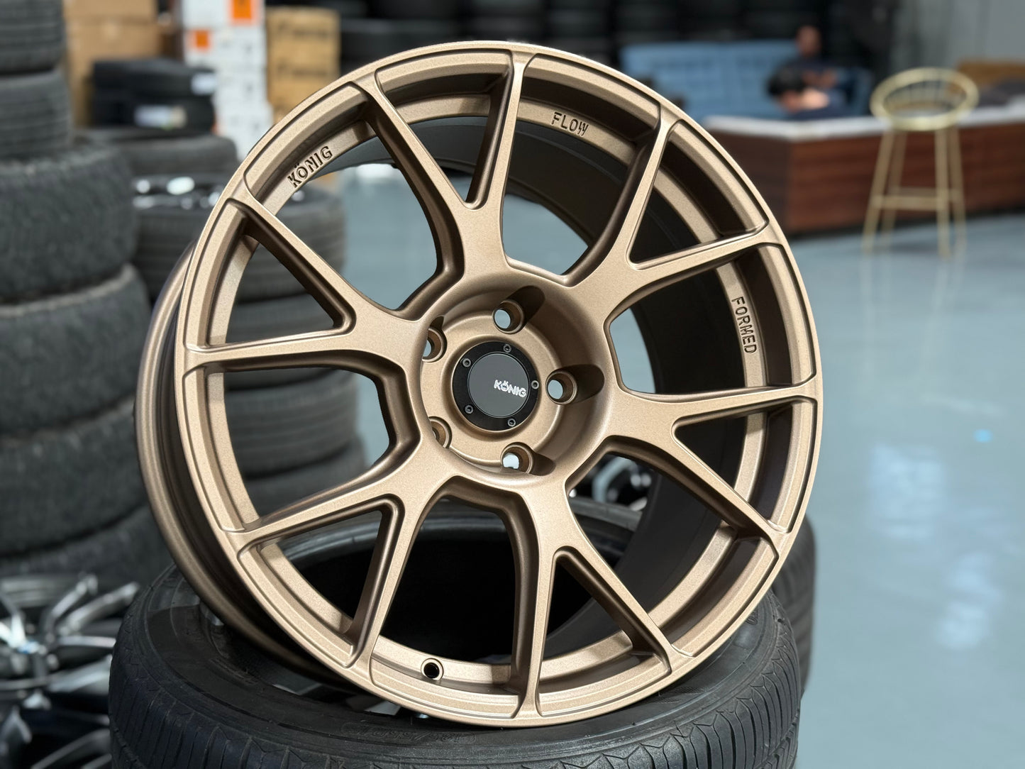 [Bundle] New 18x8.5 ET35 Konig Ampliform (2 wheels) Matte Bronze 5X120