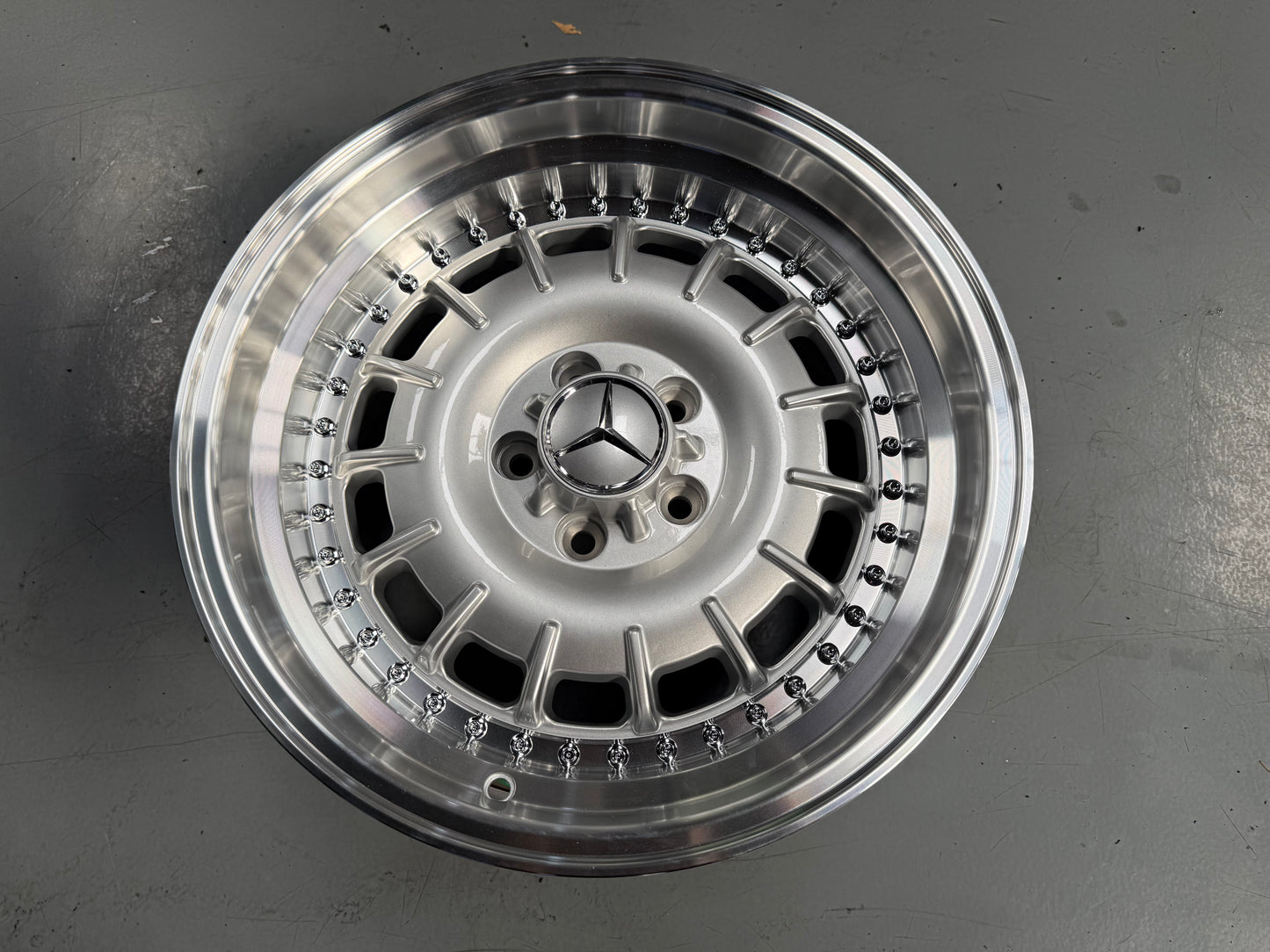 New 17x8 ET30 17x9 ET30 Mercedes Barock 2 Piece Style 5x112 Silver Rim
