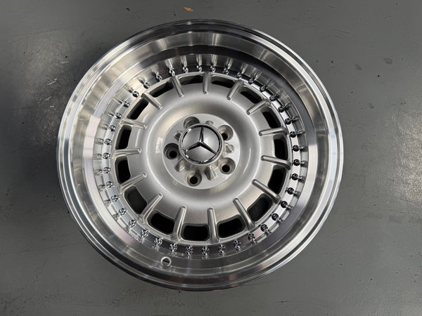 New 17x8 ET30 17x9 ET30 Mercedes Barock 2 Piece Style 5x112 Silver Rim