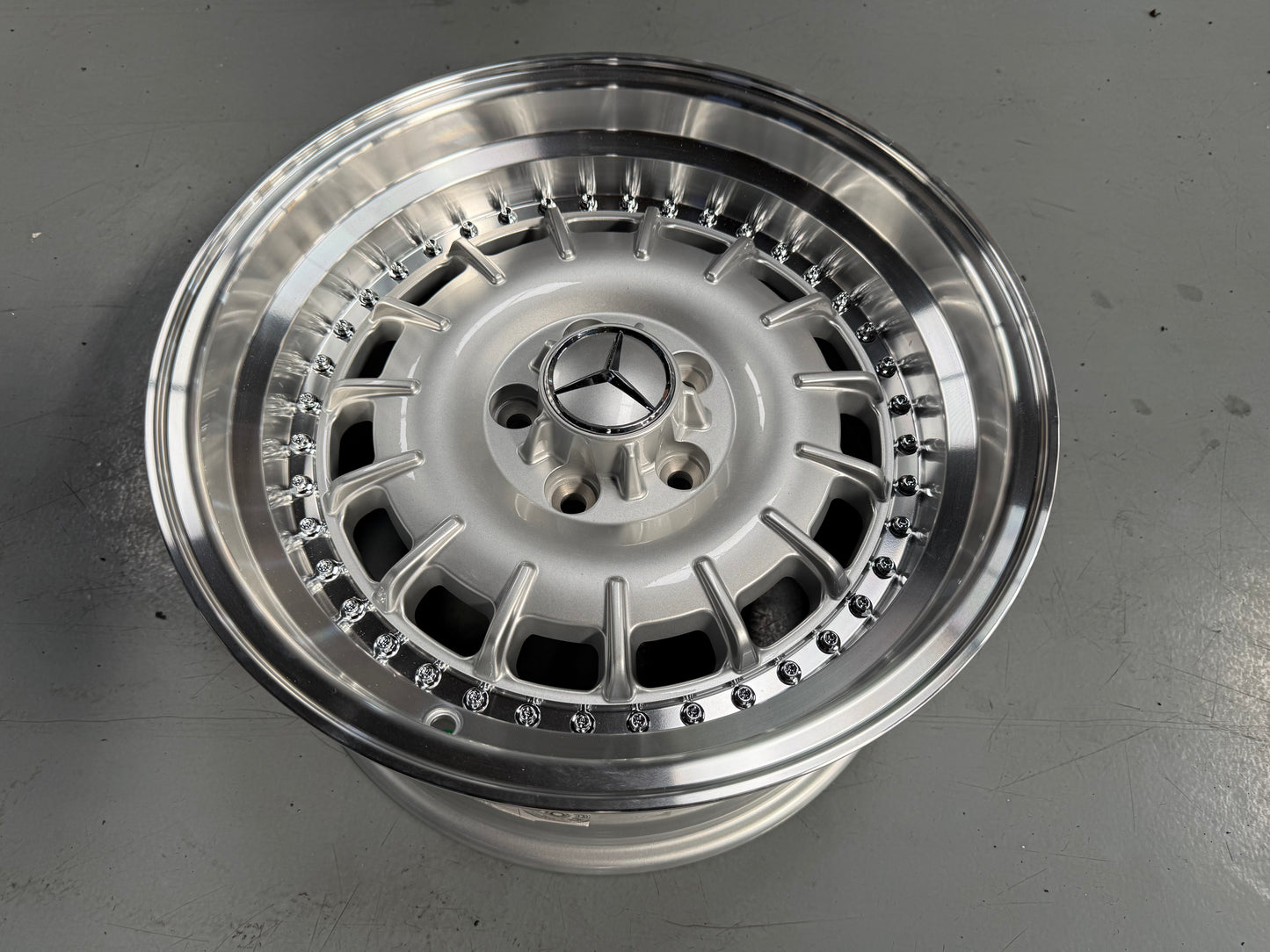 New 17x8 ET30 17x9 ET30 Mercedes Barock 2 Piece Style 5x112 Silver Rim