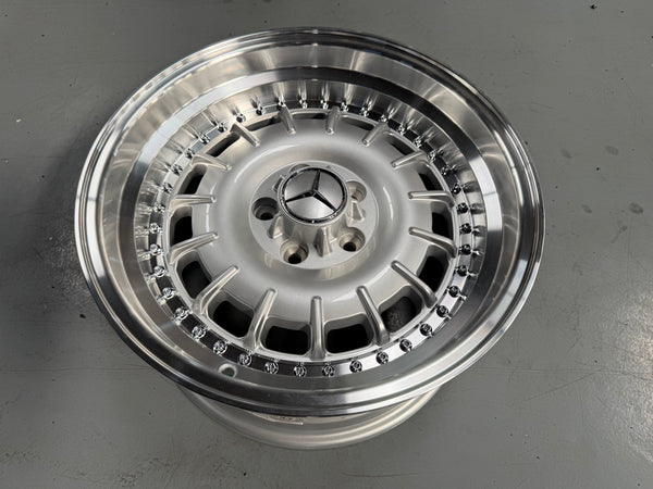 New 17x8 ET30 17x9 ET30 Mercedes Barock 2 Piece Style 5x112 Silver Rim