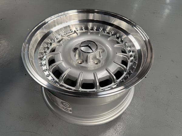 New 17x8 ET30 17x9 ET30 Mercedes Barock 2 Piece Style 5x112 Silver Rim