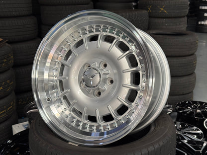 New 17x8 ET30 17x9 ET30 Mercedes Barock 2 Piece Style 5x112 Silver Rim