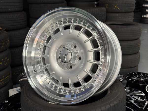 New 17x8 ET30 17x9 ET30 Mercedes Barock 2 Piece Style 5x112 Silver Rim