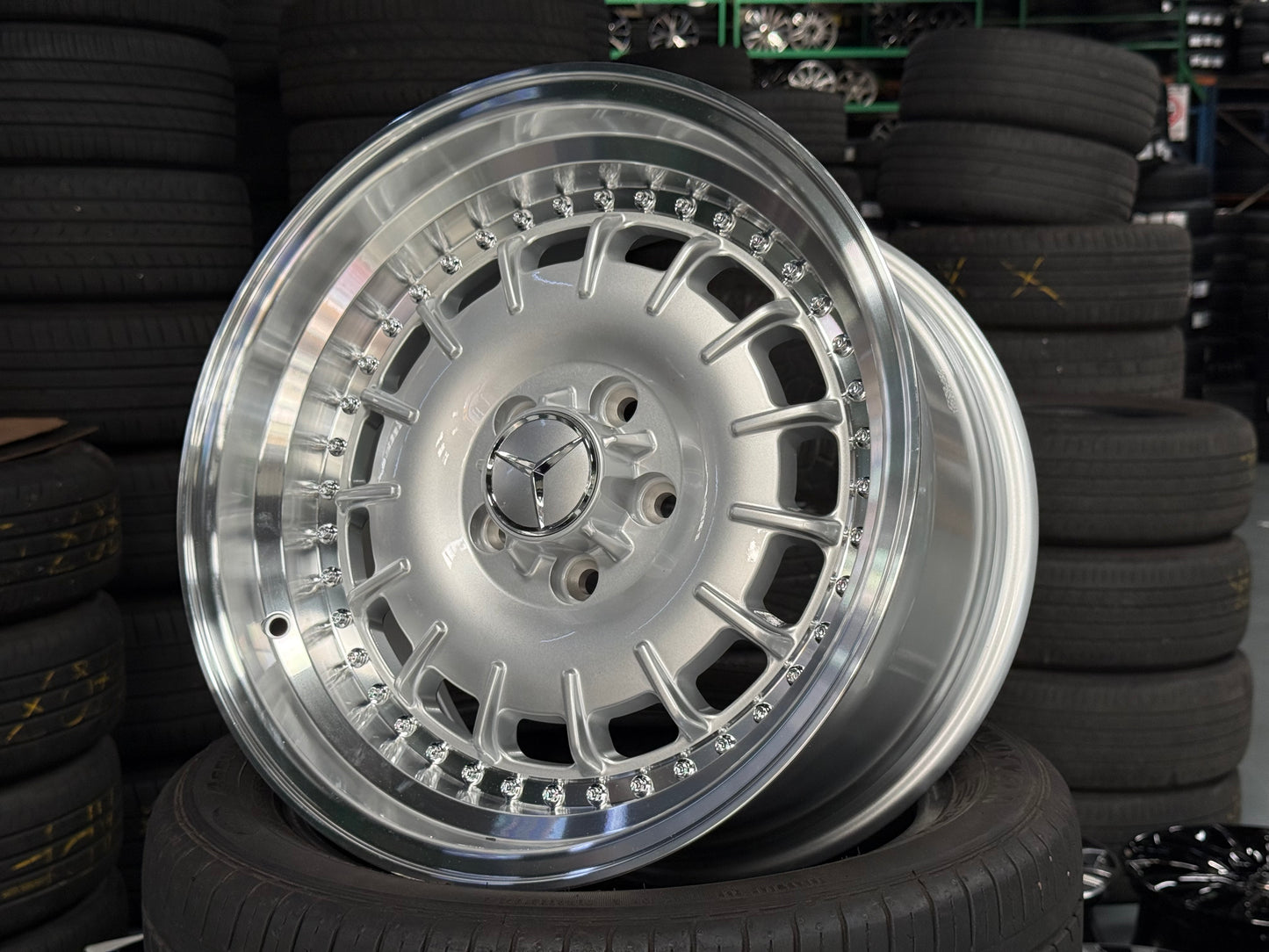 New 17x8 ET30 17x9 ET30 Mercedes Barock 2 Piece Style 5x112 Silver Rim