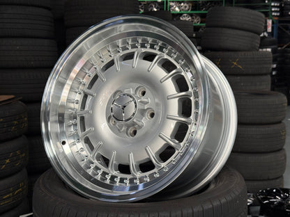 New 17x8 ET30 17x9 ET30 Mercedes Barock 2 Piece Style 5x112 Silver Rim