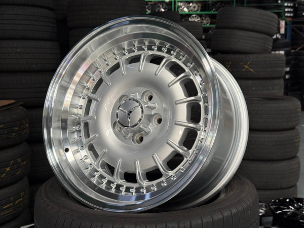 New 17x8 ET30 17x9 ET30 Mercedes Barock 2 Piece Style 5x112 Silver Rim