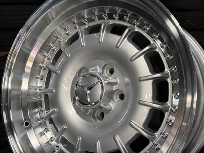 New 17x8 ET30 17x9 ET30 Mercedes Barock 2 Piece Style 5x112 Silver Rim