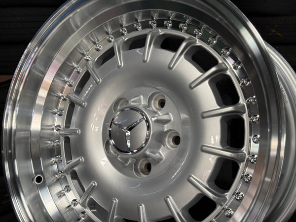 New 17x8 ET30 17x9 ET30 Mercedes Barock 2 Piece Style 5x112 Silver Rim