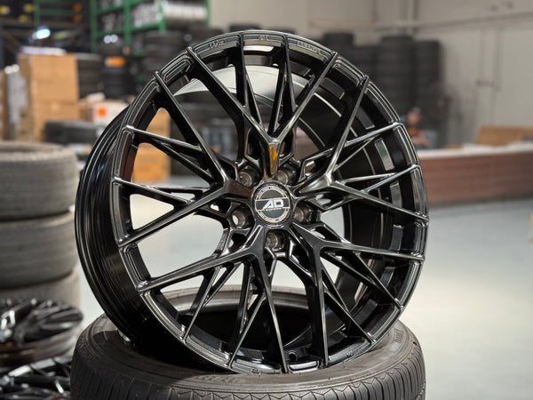 New 19x8.5 ET38 AD Wheel ADF503 (4 wheel) 5x108 Black
