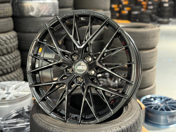 New 19x8.5 ET38 AD Wheel ADF503 (4 wheel) 5x108 Black