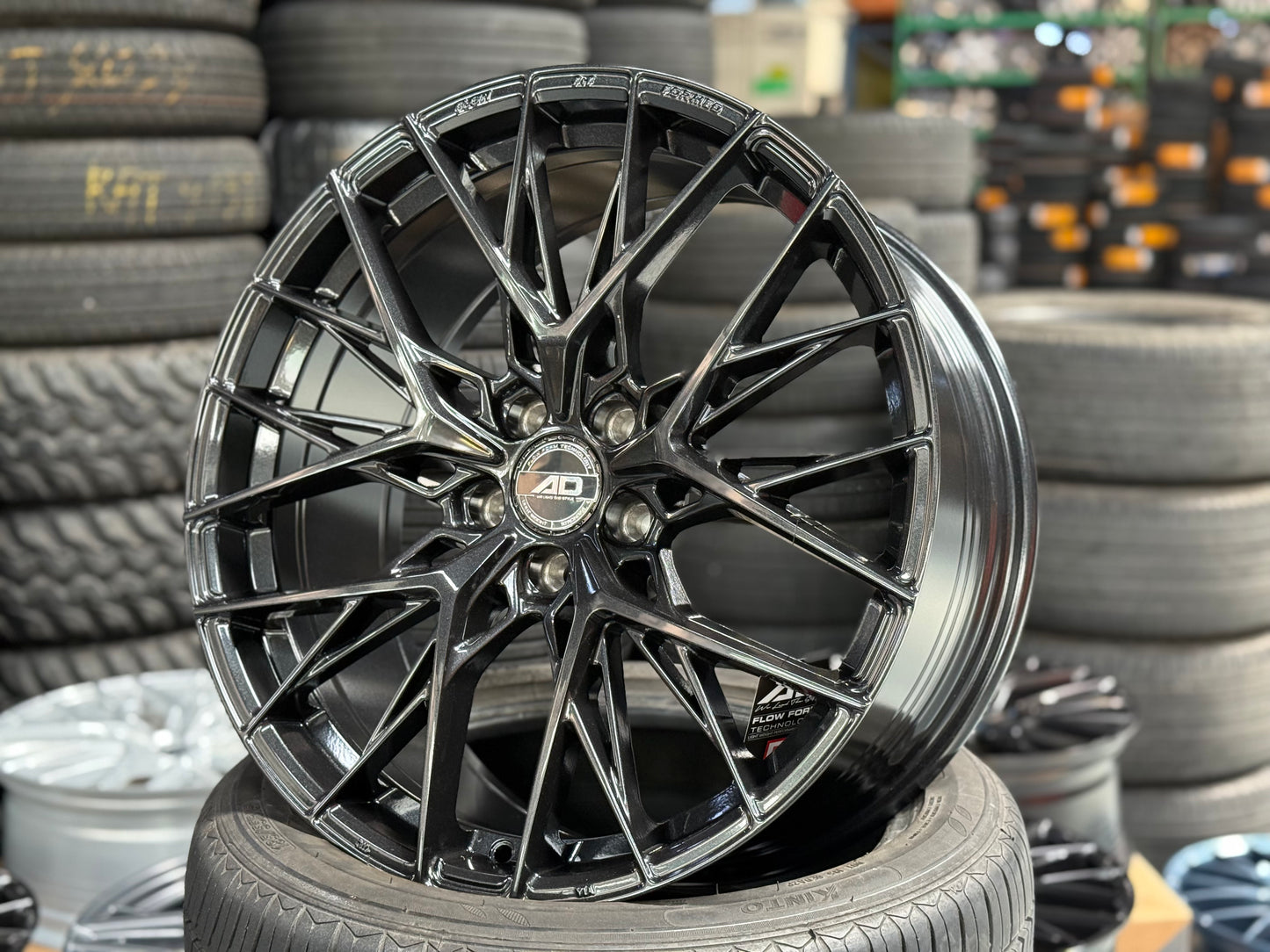 New 19x8.5 ET38 AD Wheel ADF503 (4 wheel) 5x108 Black