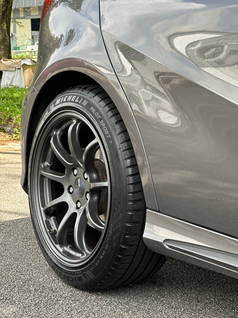 New 17X7 ET38 Enkei PF09 Rim (4 wheel) DARK SILVER 4X100