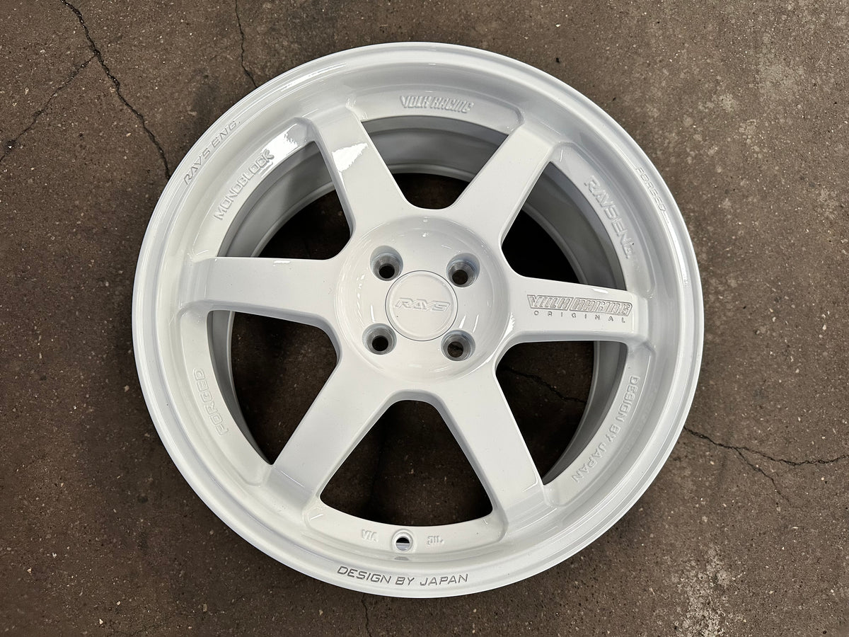 New 17X8 ET40 AOW TE37 Rim (4 wheel) Gloss White 4X100