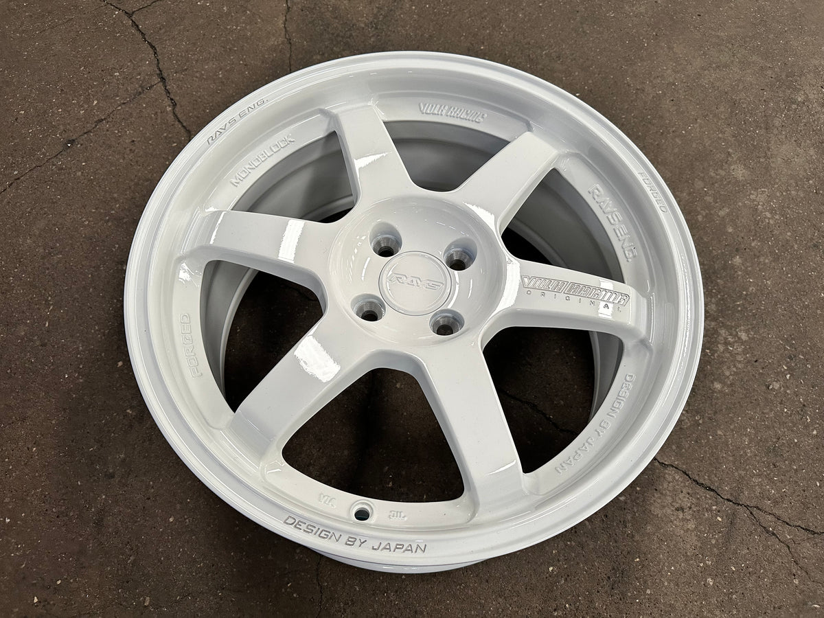 New 17X8 ET40 AOW TE37 Rim (4 wheel) Gloss White 4X100