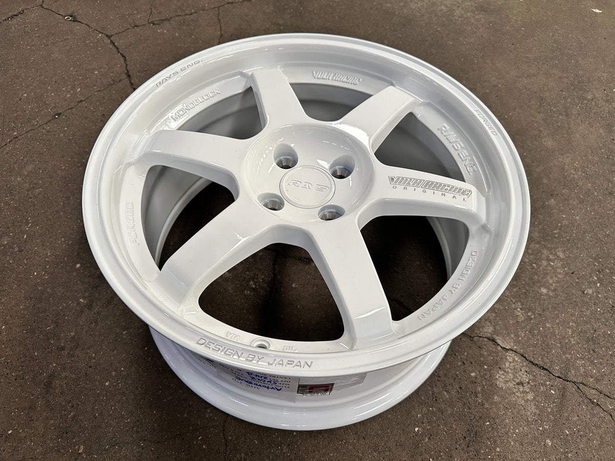 New 17X8 ET40 AOW TE37 Rim (4 wheel) Gloss White 4X100