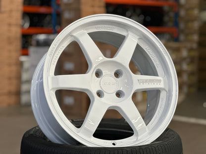New 17X8 ET40 AOW TE37 Rim (4 wheel) Gloss White 4X100