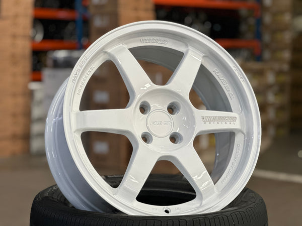 New 17X8 ET40 AOW TE37 Rim (4 wheel) Gloss White 4X100