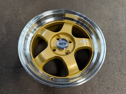 New 15X7 ET32 JS Work Meister Rim (4 wheel) Gloss Gold 4X100